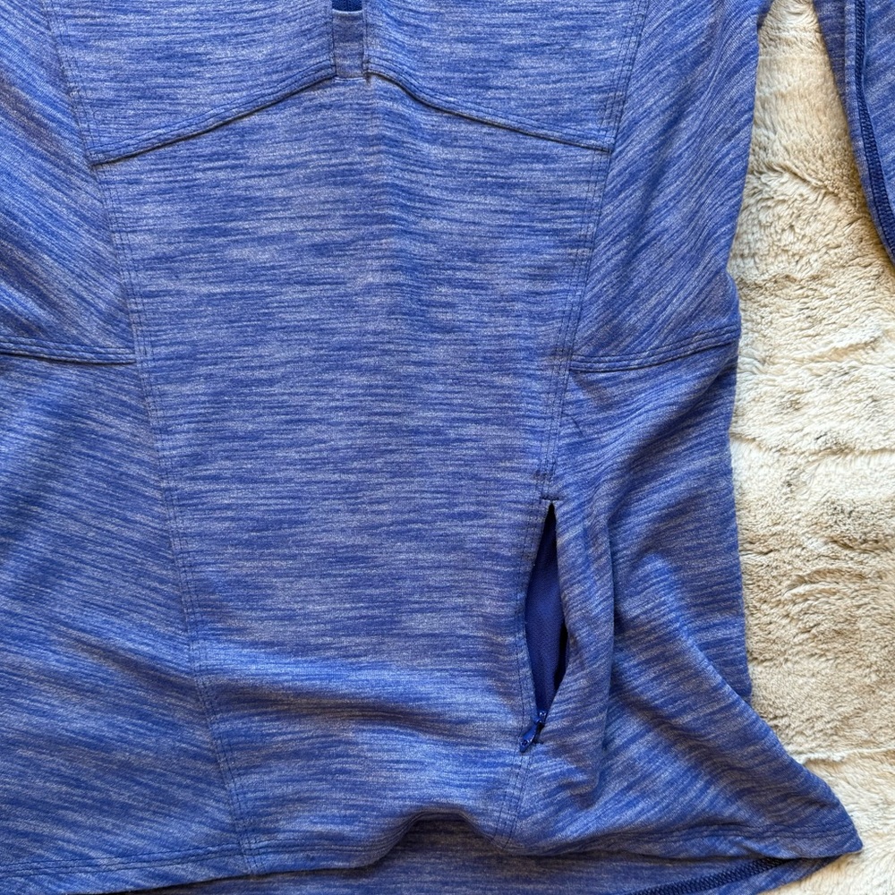 Lululemon Kanto Catch Me 1/2 Zip in Heathered Sapphire Blue Size 6 - Picture 10 of 16
